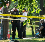 US Secret Service exchanged  gunfire with armed suspect